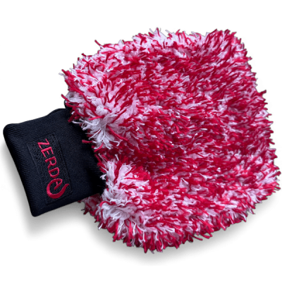Zerda rękawica do mycia z mikrofibry Premium RED/W